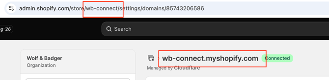 Shopify shop name